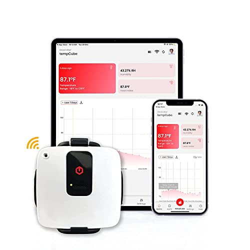 tempCube WiFi Temperature & Humidity Sensor. Wireless Remote Temperature Monitor, Data Logger, USB-Powered Rechargeable Battery. Fee iOS/Android App. 24/7 Email Alerts, Prevent Server Downtime | The Storepaperoomates Retail Market - Fast Affordable Shopping