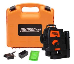 Johnson Level & Tool 40-6674 Self-Leveling 3 x 360° Laser with GreenBrite Technology, Green, 1 Laser