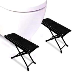 FIGO One Pair Folding Squatting Stool | Multi-Function Foldable 7-9″ Height Squatting Toilet Step Stool | Multi-Function Toilet Stool Portable Step for Home Bathroom (Black)