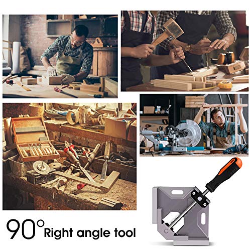2 Pack Right Angle Clamp – 90 Degree Clamps for Woodworking, Single Handle Aluminum Alloy Corner Clamp with Adjustable Swing Jaw for Welding, Wood-Working, Drilling, Crafting Project | The Storepaperoomates Retail Market - Fast Affordable Shopping