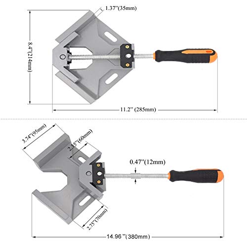 2 Pack Right Angle Clamp – 90 Degree Clamps for Woodworking, Single Handle Aluminum Alloy Corner Clamp with Adjustable Swing Jaw for Welding, Wood-Working, Drilling, Crafting Project | The Storepaperoomates Retail Market - Fast Affordable Shopping