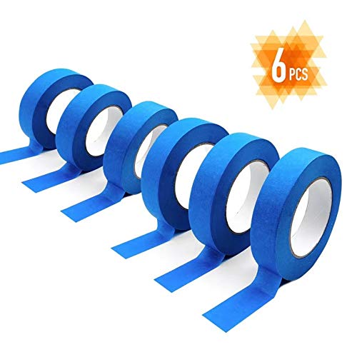 Blue Painters Tape 1 inch, Blue Masking Tape Bulk Multi Pack, 1 inch x 60 Yards x 6 Rolls (360 Total Yards) | The Storepaperoomates Retail Market - Fast Affordable Shopping