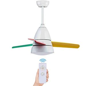 LEDMO Indoor/Outdoor Ceiling Fans with Lights 36″ LED Dimmable Ceiling Fan for Home with Remote Control Downrod Mount 3-Speed Low Profile 3000K-6500 Timing for Children’s Room|Living room|Bedroom