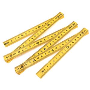 Quluxe Folding Ruler Measuring Stick (3.28 Foot Foldable Design), Centimeter (CM), Slide Fold Up Design Perfect for Carpenters, Contractors- Yellow