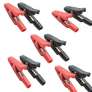10Pcs 2mm Insulated Mini Test Alligator Clip With 2mm Female Banana Jack Red Black Insulated Safety Multimeter Test Leads Alligator Clips Plug Connectors