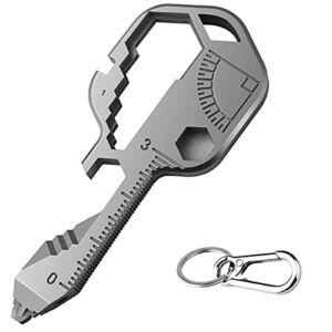 Doayolgg Key Multitool 24- in-1 Key Shaped Pocket Tool, EDC keychain Multi tool, Best Gifts For Thanksgiving or Christmas to your Dad,Husband, Men(Sliver)
