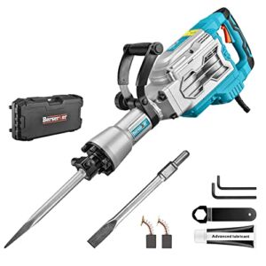 Berserker 1700W 30-Pound SDS-Hex Jack Hammer,1-1/8″ 14-Amp Corded Electric Heavy Duty Demo Demolition Chipping Hammer Concrete/Pavement Breaker with Carrying Case Flat Chisel Bull Point Chisel