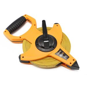 LAND Open Reel Fiberglass Tape Measure – 165FT/50M by 1/2-Inch, Inch/Metric Scale, Heavy Duty Tape for Runway and Engineer Survey (165FT)