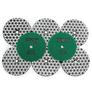 Diamond Polishing Pads 4 Inch Dry 8 Pieces Grits 800 for Granite Marble Quartz Stone Countertop Tiles by FACHLICH
