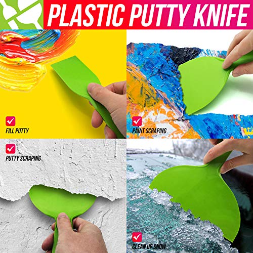 BANGBANGSING 4 Pack Putty Knife, Large Size Pack, Flexible Plastic Paint Scraper Tool for Spackling, Wallpaper Scraper Plastic, Spatula Scraper, Spackle Tools | The Storepaperoomates Retail Market - Fast Affordable Shopping