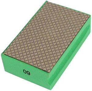 Awclub Diamond Hand Polishing Pads, 60 Grit Green Foam Grinding Dry Block For Granite Marble Glass Grinding