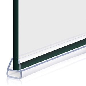 Door Seal, Akamino Frameless Shower Door Bottom Seal – 98.5 Inch Glass Shower Door Sweep Fit for 10mm (3/8”) Glass Door – Stop Shower Leaks and Create a Water Barrier，U Type