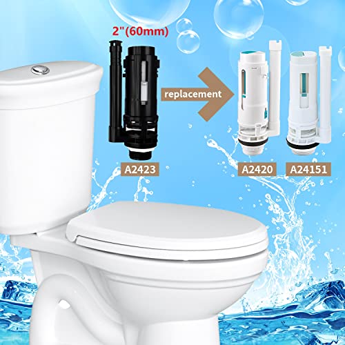 R&T A2423 2″ Dual Flush Valve with Push Button Dual Flush Toilet Repair Kit Toilet Tank Parts Replacement for 2-piece Toilet | The Storepaperoomates Retail Market - Fast Affordable Shopping