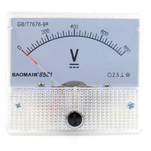 Baomain Analog Voltage Meter 85C1 0-800 VDC Gauge Panel Class 2.5