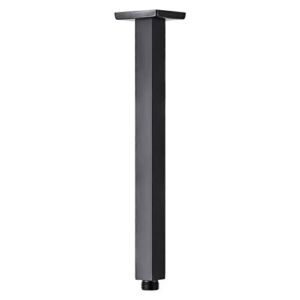 Anpean 12 Inch Square Ceiling Mounted Shower Arm and Flange, Matte Black