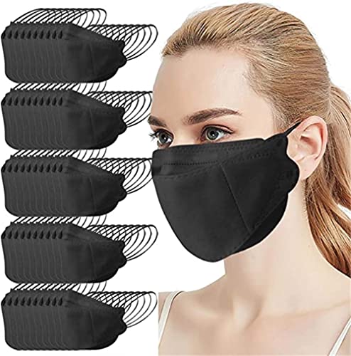 KF94 Mask – 50 PCS – 4 Ply Breathable Comfortable Safety Mask – 3D Structure Black Masks for Adults | The Storepaperoomates Retail Market - Fast Affordable Shopping