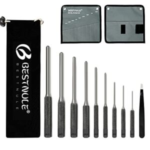 BESTNULE Roll Pin Punch Set, Punch Tools with Pin Holder, Made of Solid Material with Oxford Packet, Ideal for Automotive, Watch Repair,Jewelry and Craft