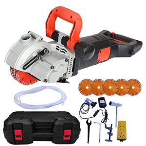 ZXMOTO Wall Groove Cutting Machine +Carry Box 110V 4800W,With 5 PCS Saw Blades Wall Slotting Machine Electric Wall Chaser for Brick Granite Marble Concrete 42MM Cutting Width/41MM Cutting Depth
