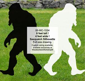 WoodworkersWorkshop Woodworking Plan to Make Your Own 8 ft Tall Bigfoot Sasquatch (Sasquit) Yard Art INCLUDES Tracing Paper