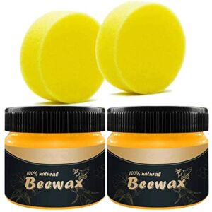 2 Pack Wood Seasoning Beewax, Traditional Beeswax Polish for Wood and Furniture, Natural beeswax Wood Cleaner and Polishing, for Furniture, Floor, Tables, Cabinets