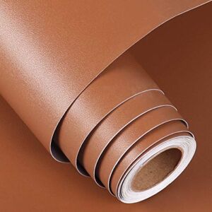 FunStick Matte Brown Wallpaper Stick and Peel for Bedroom Living Room Solid Brown Contact Paper Self Adhesive Peel and Stick Brown Wallpaper for Cabinets Table Accent Wall Thick Removable 12″ x 200″