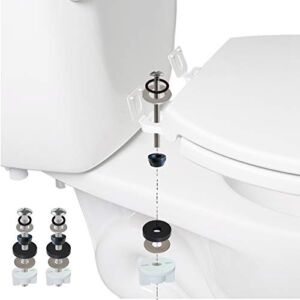Universal Toilet Seat Hinge Bolts, Toilet Tank to Bowl Bolts Kit, Toilet Bolts Toilet Repair Screw Toilet Seat Screws with Downlock Nuts White Plastic Nuts, Stainless and Rubber Washers