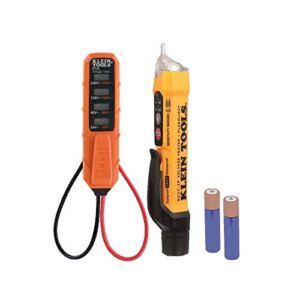 Klein Tools NCVT3PKIT Electrical Test Kit, Dual-Range Non-Contact Voltage Tester with Flashlight, AC/DC Voltage Tester and Carrying Case