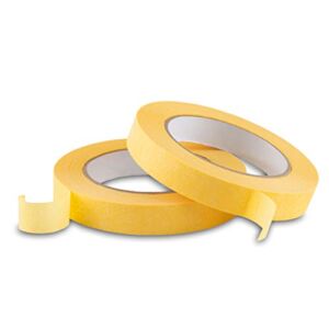 Lichamp 18mm x 55m Yellow Automotive Masking Tape for Painting, Auto Body Masking Tape for Car Detailing, Yellow Painters Tape 0.7 inch x 60 Yards x 2 Rolls