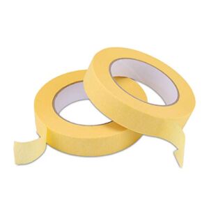 Lichamp 25mm x 50m Yellow Automotive Masking Tape for Painting, Auto Body Masking Tape for Car Detailing, Yellow Painters Tape 1 inch x 55 Yards x 2 Rolls