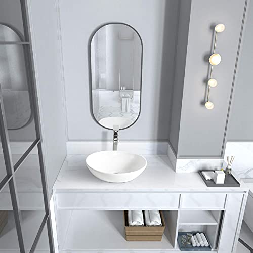 Sinber 16″ x 13″ White Oval Ceramic Countertop Bathroom Vanity Vessel Sink | The Storepaperoomates Retail Market - Fast Affordable Shopping