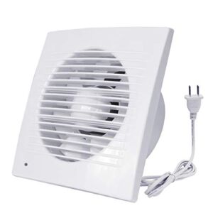 Exhaust Fan , 12W Ventilation Extractor with Anti-backflow Check Valve Ultra Thin, Window and Wall Mount Vent Fans for Kitchen Bathroom Greenhouse Garage (4 inch / 110V) Thin fan