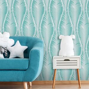 HeloHo Green Leaf Wallpaper Peel and Stick 78.7”x17.7” Self Adhesive Removable Wallpaper Waterproof Contact Paper for Furniture Living Room Bedroom Decor
