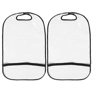 2Pcs Car Seat Back Cleaning Cover,Thicken Seat Back Protector Transparent Cover Child Baby Kick Mat Large Size Clean Keep for Car Truck SUV
