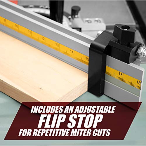 Fulton Universal Aluminum Miter Gauge Fence with an Aluminum Flip Stop 18” Left Reading Tape 18” Right Reading Tape | The Storepaperoomates Retail Market - Fast Affordable Shopping