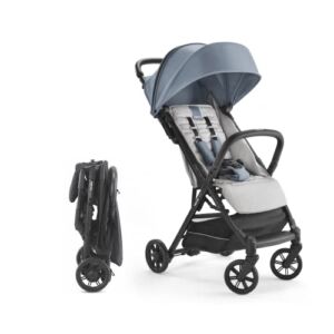 Inglesina Quid Baby Stroller, Lightweight 13 lbs Travel Stroller, Ultra-Compact Fold & Airplane Ready Stroller for Toddlers, Use from 3 Months to 50 lbs, Large Canopy, Stormy Gray