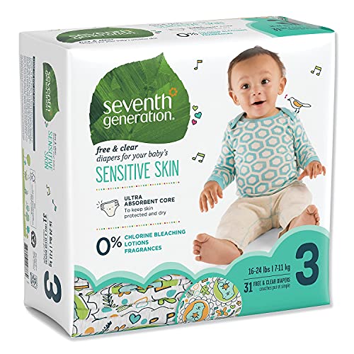 Seventh Generation 44062 Free and Clear Baby Diapers, Size 3, 16 Lbs to 24 Lbs, 124/Carton | The Storepaperoomates Retail Market - Fast Affordable Shopping