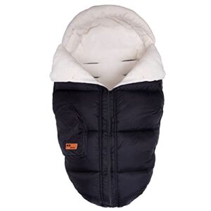 KZ Dotnz Multifunction Stroller Footmuff, Front Panel Removeable Stroller Sleeping Bag, Adjustable Length Baby Bunting Bag with Soft Hood, Cosy Toes Fleece Lined Footmuff Sack