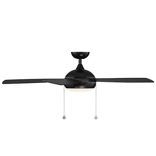 WAC Disc II 5-Blade Energy Star Pull Chain Memory Ceiling Fan 52in Matte Black with 3000K Dimmable LED Light Kit | The Storepaperoomates Retail Market - Fast Affordable Shopping