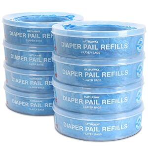 Diaper Pail Refill Bags Compatible with Diaper Pails, Diaper Pail Refills 100% Lock Odor 2240 Count 8 Pack