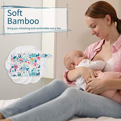 Soarwg Kids Organic Bamboo Nursing Pads for Mom, Super Absorbent Nursing Pad Washable Reusable Breast Pads for Breastfeeding, 8 Pack with Waterproof Carry Bag & Laundry Bag | The Storepaperoomates Retail Market - Fast Affordable Shopping