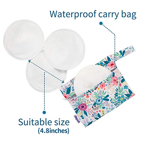 Soarwg Kids Organic Bamboo Nursing Pads for Mom, Super Absorbent Nursing Pad Washable Reusable Breast Pads for Breastfeeding, 8 Pack with Waterproof Carry Bag & Laundry Bag | The Storepaperoomates Retail Market - Fast Affordable Shopping