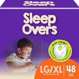 SleepOvers by Cuties, Bedwetting Underwear for Girls and Boys, Large/X-Large 60-125 lbs, 48 Count
