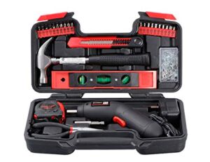 SAVWAY Power Screwdrivers and Small Home Hand Tool Set, GJ004 Electric Screw Driver-108PCS Repairing Tool Kits-Perfect Gifts for DIY Working