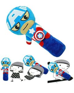 Seat Belt Pillow for Kids, Car Pillow Car Seat Belt Cover, Vehicle Shoulder Pads, Iron Superhero Pillow, Safety Belt Protector Cushion, Soft Seat Strap Headrest Neck Support Seat Belt Covers for Kids