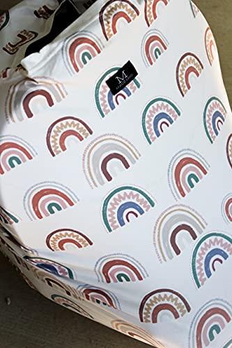Macie Moo – Car Seat Cover & Canopy, Baby Nursing Cover for Breastfeeding, Shopping Cart Cover, High Chair Cover – Boho Rainbow – Soft, Light, Breathable, Stretchy, Durable, Compact, Cute, Shower Gift | The Storepaperoomates Retail Market - Fast Affordable Shopping