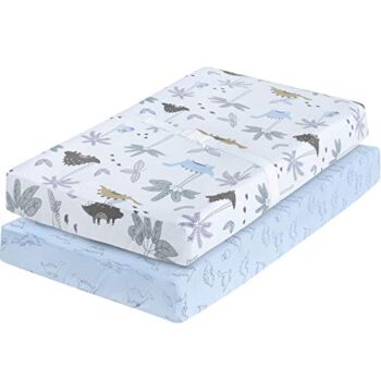 My Little Zone Dinosaur Changing Pad Cover – Cotton Changing Table Mattress Pad, Blue and White, 2 Pack | The Storepaperoomates Retail Market - Fast Affordable Shopping