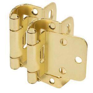 10 Pair Pack – Cosmas 18650-BB Brushed Brass Self Closing Partial Wrap Cabinet Hinge 1/2″ Inch Overlay (Pair) [18650-BB]