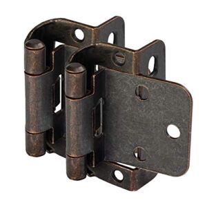 Cosmas 18650-ORB Oil Rubbed Bronze Self Closing Partial Wrap Cabinet Hinge 1/2″ Inch Overlay (Pair) [18650-ORB]