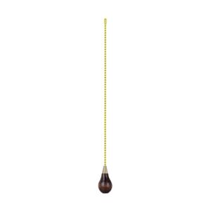 Aspen Creative 20501-11, 12″ Ceiling Fan Beaded Pull Chain / Walunt Wooden Pendant Knob with Metal Cap in Brass Finish, 1 Pack