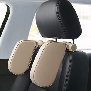 au-kee Car Headrest Pillow Neck Support Travel Sleeping Cushion for Kids Adults Beige